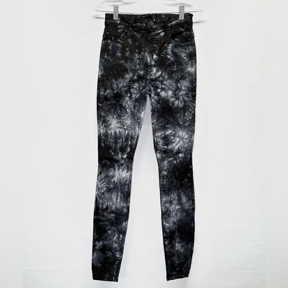MOTHER Womens The Super Swooner Tie Dye High Rise Jeans in Winding Paths 26